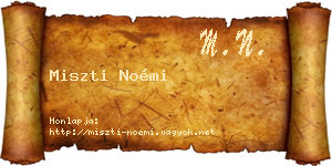 Miszti Noémi névjegykártya